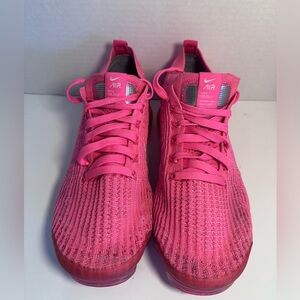 Nike Pink Flyknit Athletic Shoes with VaporMax Cushioning